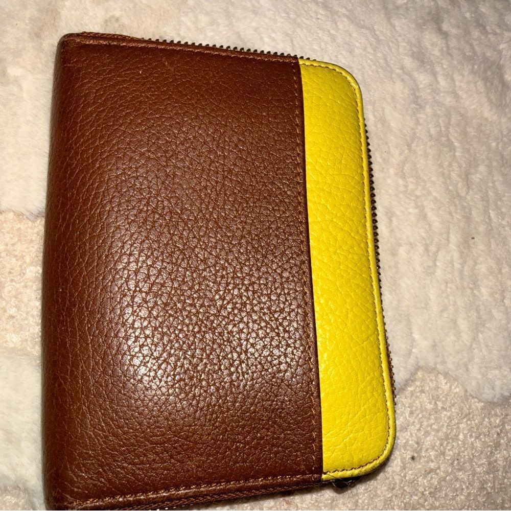 Boden Brown and Yellow Leather Wallet